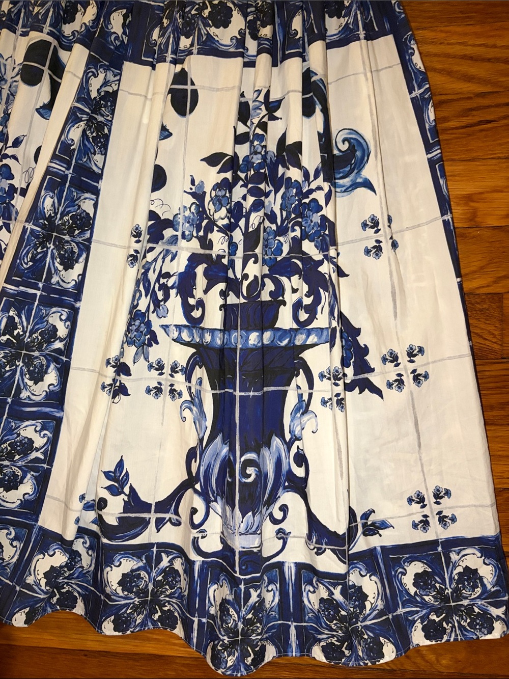 Dolce & Gabbana Bustier Midi Dress in Majolica-Print Poplin - IT 44 - US 8 - Picture 3 of 13